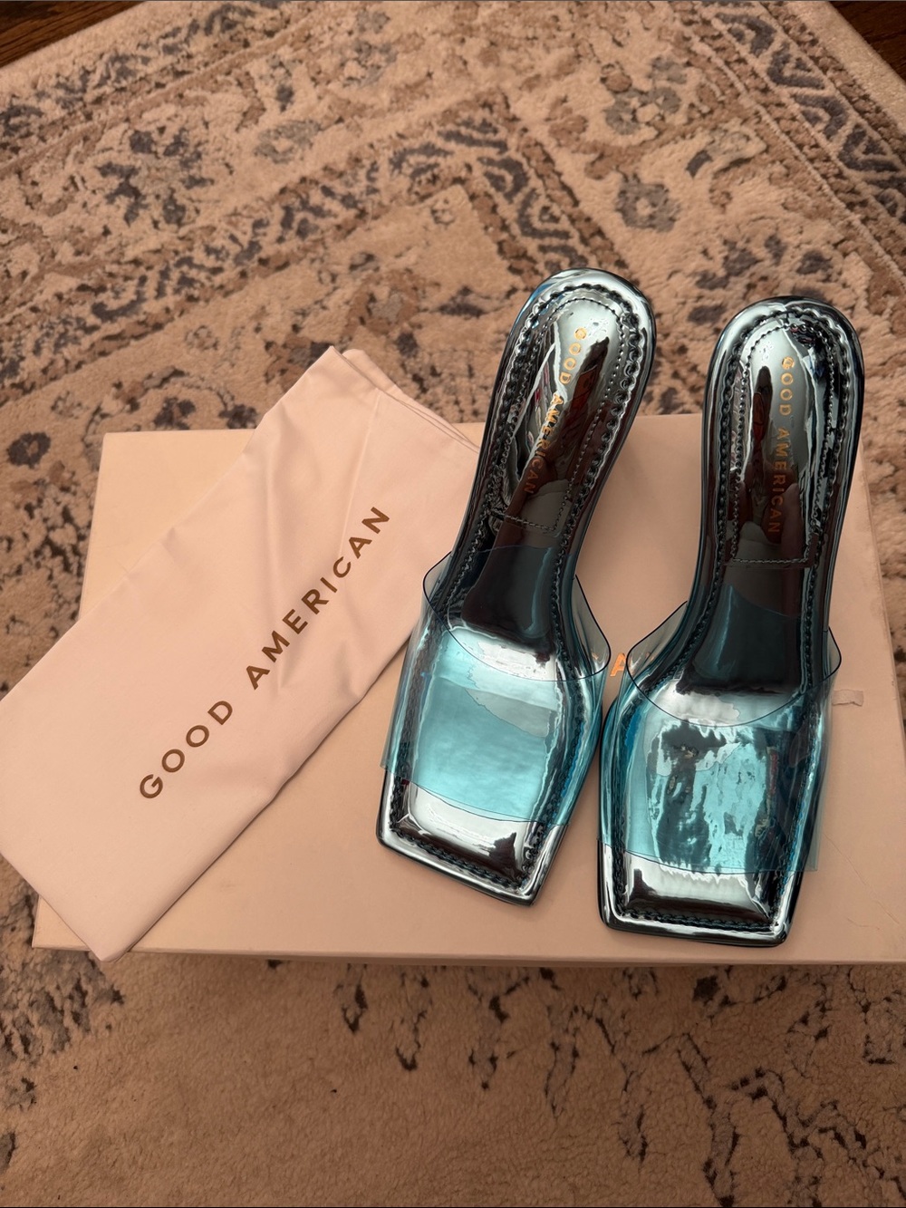 Good American Blue Wedges - size 7.5
